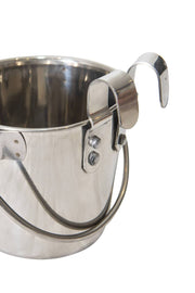 YES4PETS 946ml Stainless Steel Pet Parrot Feeder Dog Cat Bowl Water Bowls Flat Sided Bucket with Riveted Hooks V278-1-X-946ML-PBSUP2713RA