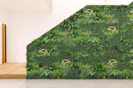 YES4HOMES 1 SQM Artificial Plant Wall Decor Grass Panels Vertical Garden Tile Fence 1X1M Green V278-1-X-CCGA074-GREENPLANT