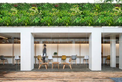 YES4HOMES 1 SQM Artificial Plant Wall Decor Grass Panels Vertical Garden Tile Fence 1X1M Green V278-1-X-CCGA074-GREENPLANT