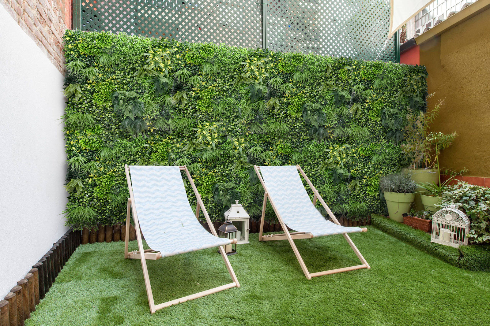 YES4HOMES 1 SQM Artificial Plant Wall Grass Panels Vertical Garden Foliage Tile Fence 1X1M Green V278-1-X-CCGF061-GREENPLANT