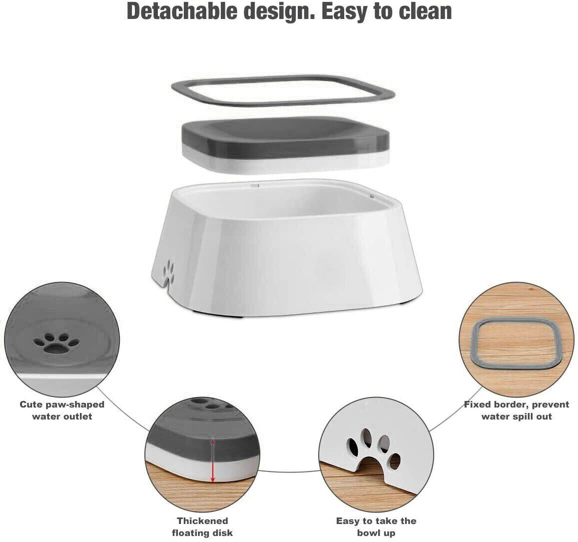 YES4PETS 1 x Medium Pet No Spill Feeder Bowl Dog Cat Puppy slow food Interactive Dish Dispenser V278-1-X-KLW-07-NOSPILLBOWL-GR