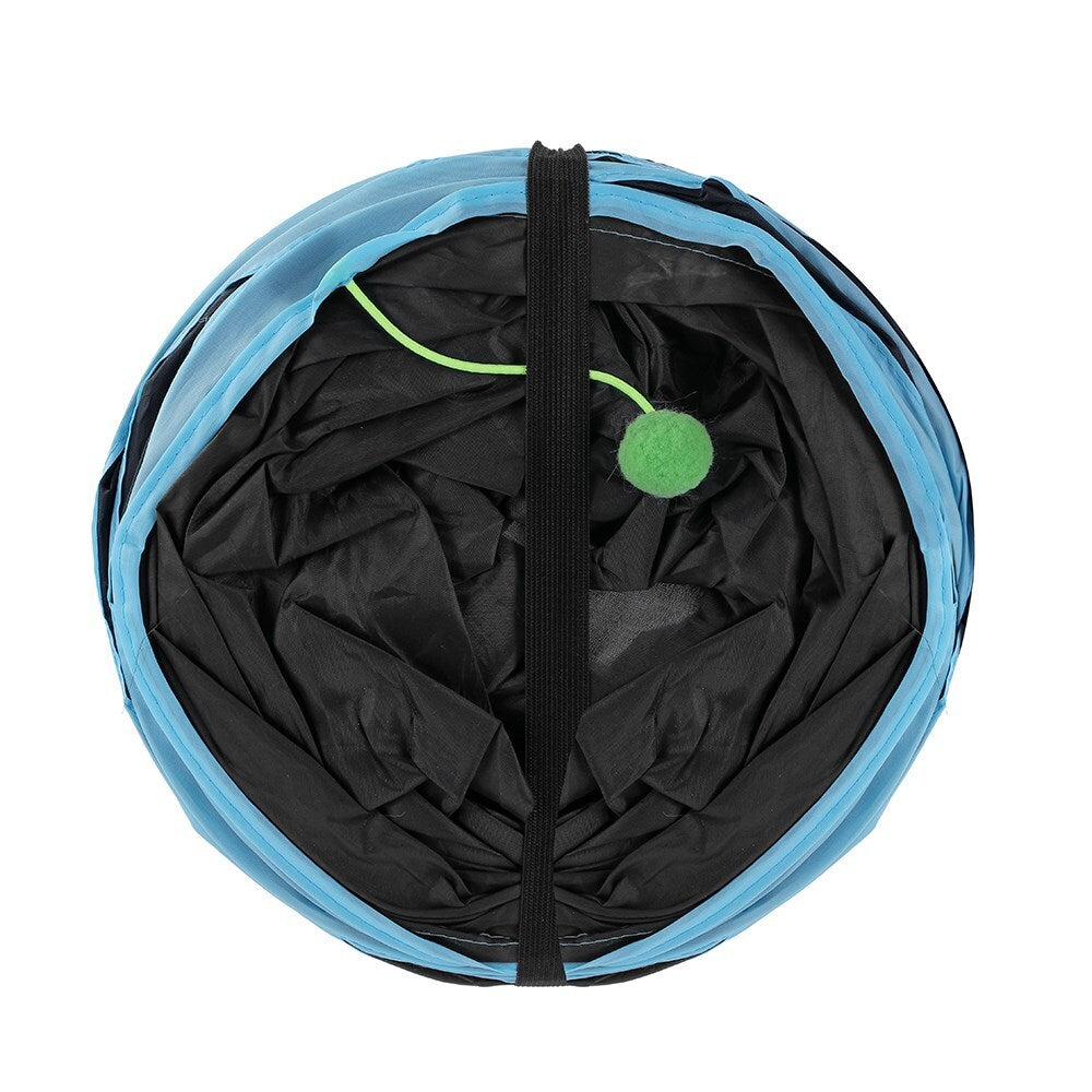 Pet Cat Toys Tri-Tunnel Collapsible Tent Training Play Kitten Rabbit Tubes V278-10843-CAT-TUNNEL-TOYS