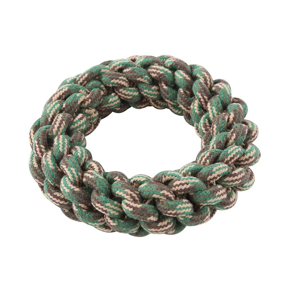 2 x Dog Toy Cotton Rope Braided Ring Pet Toy Chew Rope Play Dental V278-2-X-15862-BRAIDED-RING