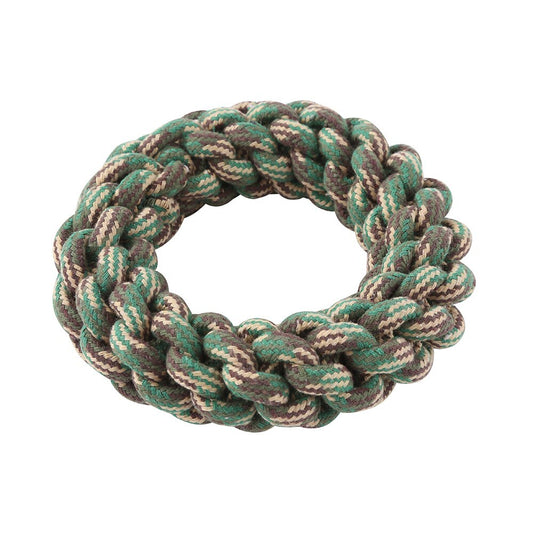 2 x Dog Toy Cotton Rope Braided Ring Pet Toy Chew Rope Play Dental V278-2-X-15862-BRAIDED-RING