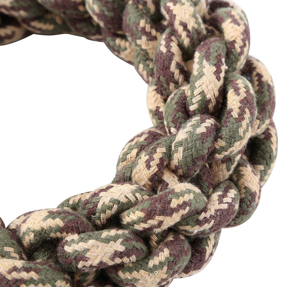 2 x Dog Toy Cotton Rope Braided Ring Pet Toy Chew Rope Play Dental V278-2-X-15862-BRAIDED-RING