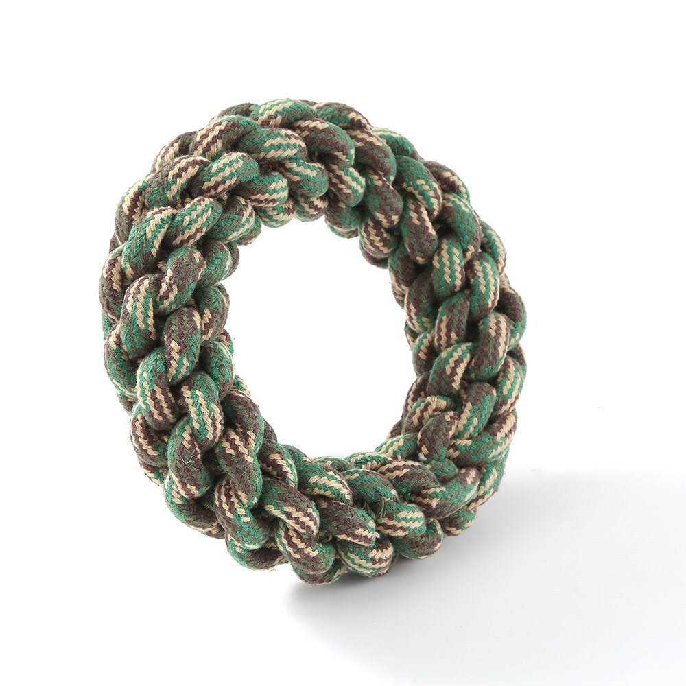 2 x Dog Toy Cotton Rope Braided Ring Pet Toy Chew Rope Play Dental V278-2-X-15862-BRAIDED-RING