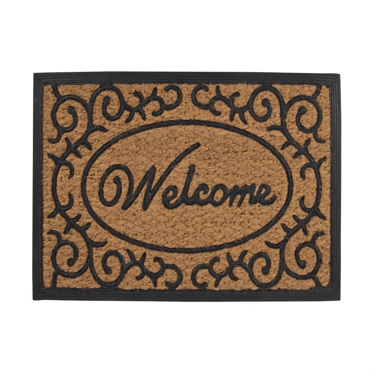 YES4HOMES 2 x Doormat for Front Door Entryway Outdoor Mat Coir Rubber Welcome V278-2-X-22826-WELCOME