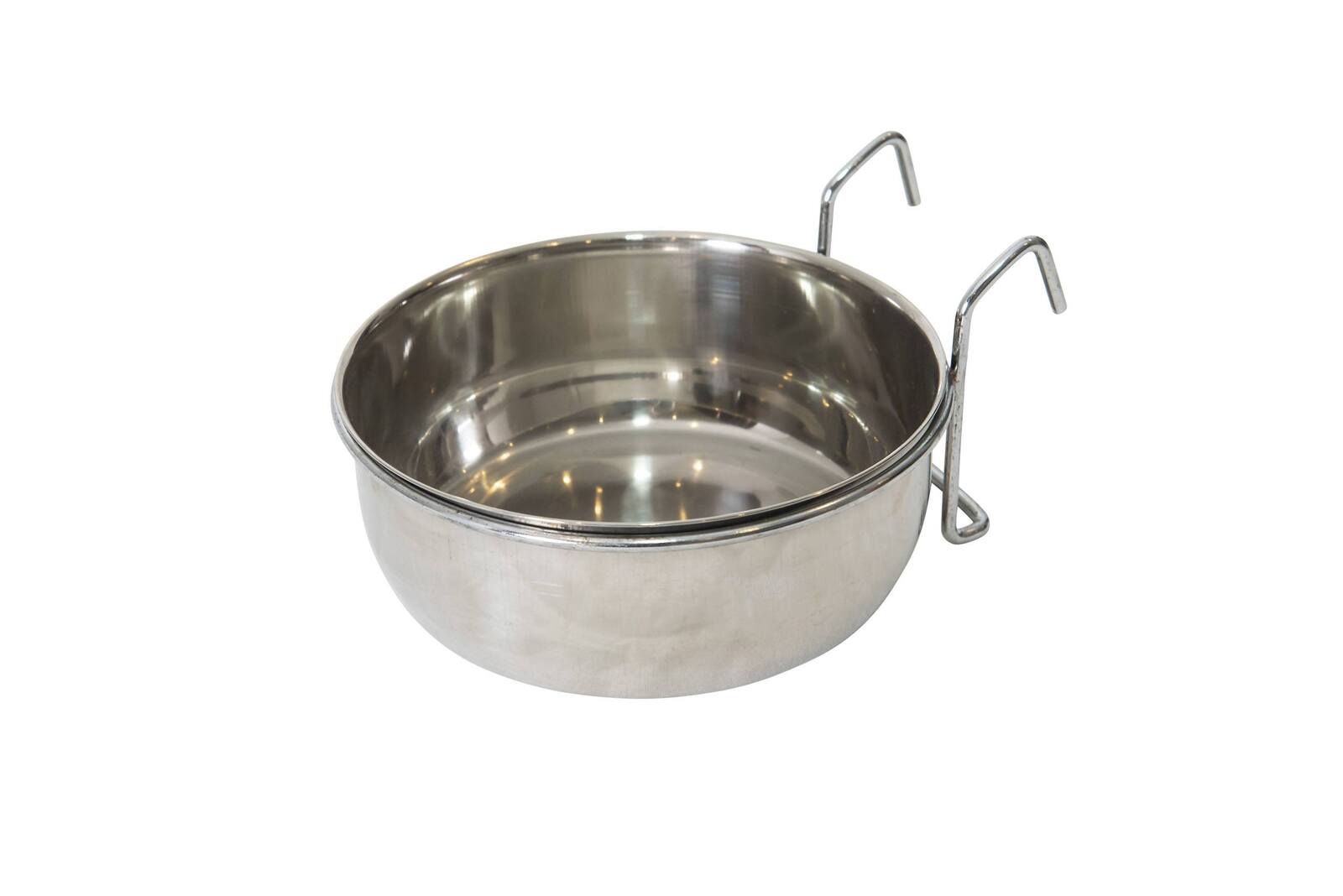YES4PETS 2 x Stainless Steel Pet Rabbit Bird Water Food Bowl Feeder Chicken Poultry Coop Cup 887ml V278-2-X-30-OZ-HOOK-BOWL
