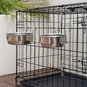 YES4PETS 2 x Stainless Steel Pet Rabbit Bird Water Food Bowl Feeder Chicken Poultry Coop Cup 887ml V278-2-X-30-OZ-HOOK-BOWL
