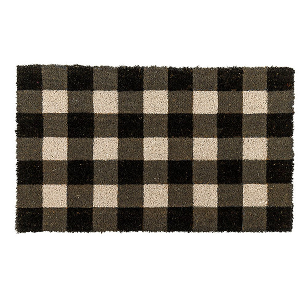 YES4HOMES 2 x Doormat for Front Door Entryway Outdoor Cursive Natural Coconut Coir Floor mat V278-2-X-63179-BK-SQUARE-MAT