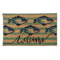 YES4HOMES 2 x Doormat for Front Door Entryway Cursive Natural Coconut Coir Floor Outdoor mat V278-2-X-63183-FISH-MAT