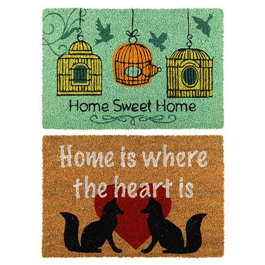 YES4HOMES 2 x Doormat for Front Door Entryway Cursive Natural Coconut Coir Floor mat Outdoor 40x60cm V278-2-X-63995-DOOR-MAT
