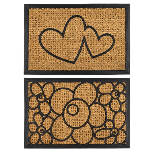 YES4HOMES 2 x Front Door Entryway Doormat Cursive Mat Coir Floor mat Outdoor V278-2-X-63999-HOME-MAT