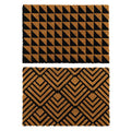 YES4HOMES 2 x Doormat for Front Door Entryway Cursive Natural Coconut Coir Floor mat Outdoor V278-2-X-64001-GEOMETRIC-MAT