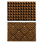 YES4HOMES 2 x Doormat for Front Door Entryway Cursive Natural Coconut Coir Floor mat Outdoor V278-2-X-64001-GEOMETRIC-MAT