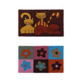 YES4HOMES 2 x Doormat for Front Door Entryway Cursive Natural Coconut Coir Floor mat Outdoor 45x75cm V278-2-X-66726-DOOR-MAT-L