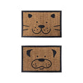 YES4HOMES 2 x Front Door Entryway Doormat Cursive Natural Coconut Coir Floor Mat Outdoor V278-2-X-66727-DOG-MAT