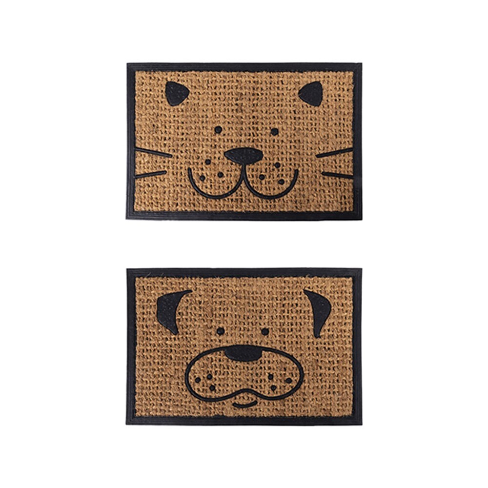 YES4HOMES 2 x Front Door Entryway Doormat Cursive Natural Coconut Coir Floor Mat Outdoor V278-2-X-66727-DOG-MAT
