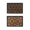 YES4HOMES 2 x Front Door Entryway Doormat Cursive Natural Coconut Coir Floor Mat Outdoor V278-2-X-66728-GEO-MAT