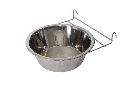 YES4PETS 2 x Stainless Steel Pet Rabbit Bird Dog Cat Water Food Bowl Feeder Chicken Poultry Coop Cup 2.8L V278-2-X-96-OZ-HOOK-BOWL