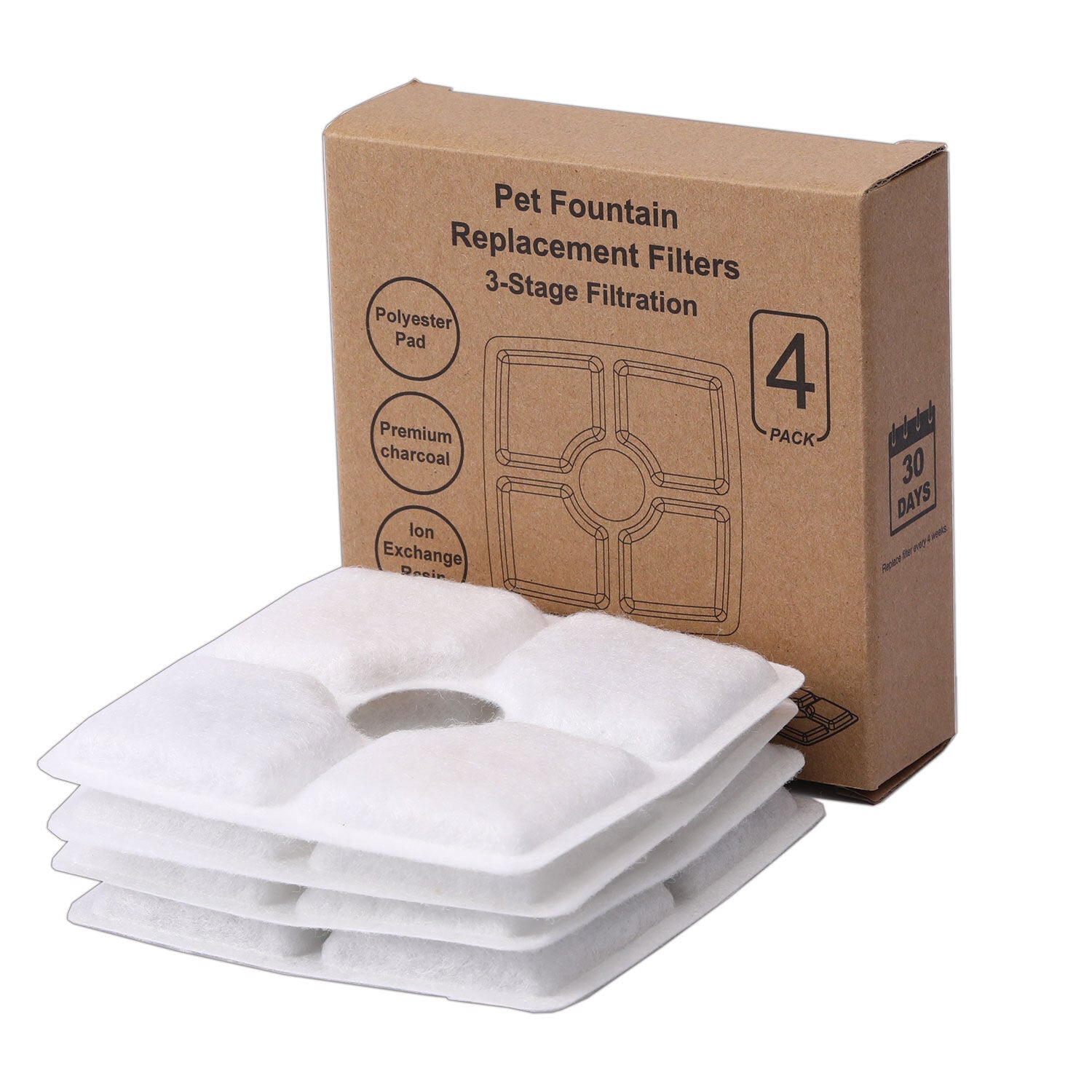 YES4PETS 8 x Pet Dog Cat Fountain Filter Replacement Activated Carbon Ion Filtration System Dispenser V278-2-X-CTN-PW-106-FILTERS