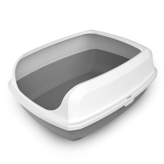 YES4PETS 2 X Small High Side Portable Open Cat Toilet Litter Box Tray House With Scoop Grey V278-2-X-MSP-B03-GREY