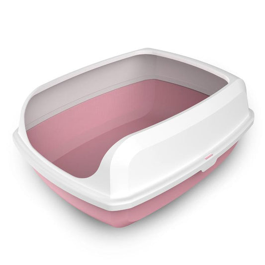 YES4PETS 2 X Small High Side Portable Open Cat Toilet Litter Box Tray House With Scoop Pink V278-2-X-MSP-B03-PINK