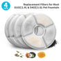 YES4PETS 8 x Pet Dog Cat Fountain Filter Replacement Activated Carbon Ion Exchange Resin Triple Filtration V278-2-X-PW-105-FILTERS