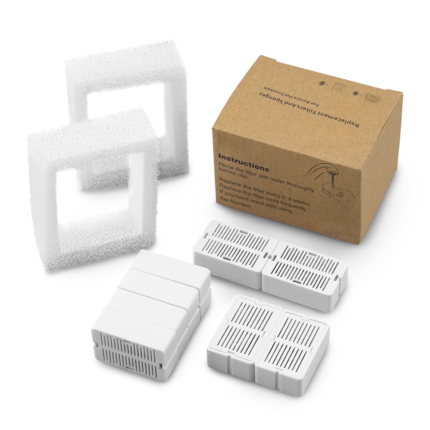 YES4PETS 16 x Pet Dog Cat Fountain Filter Replacement Activated Carbon Exchange Filtration System Automatic V278-2-X-PWC-101-FILTERS