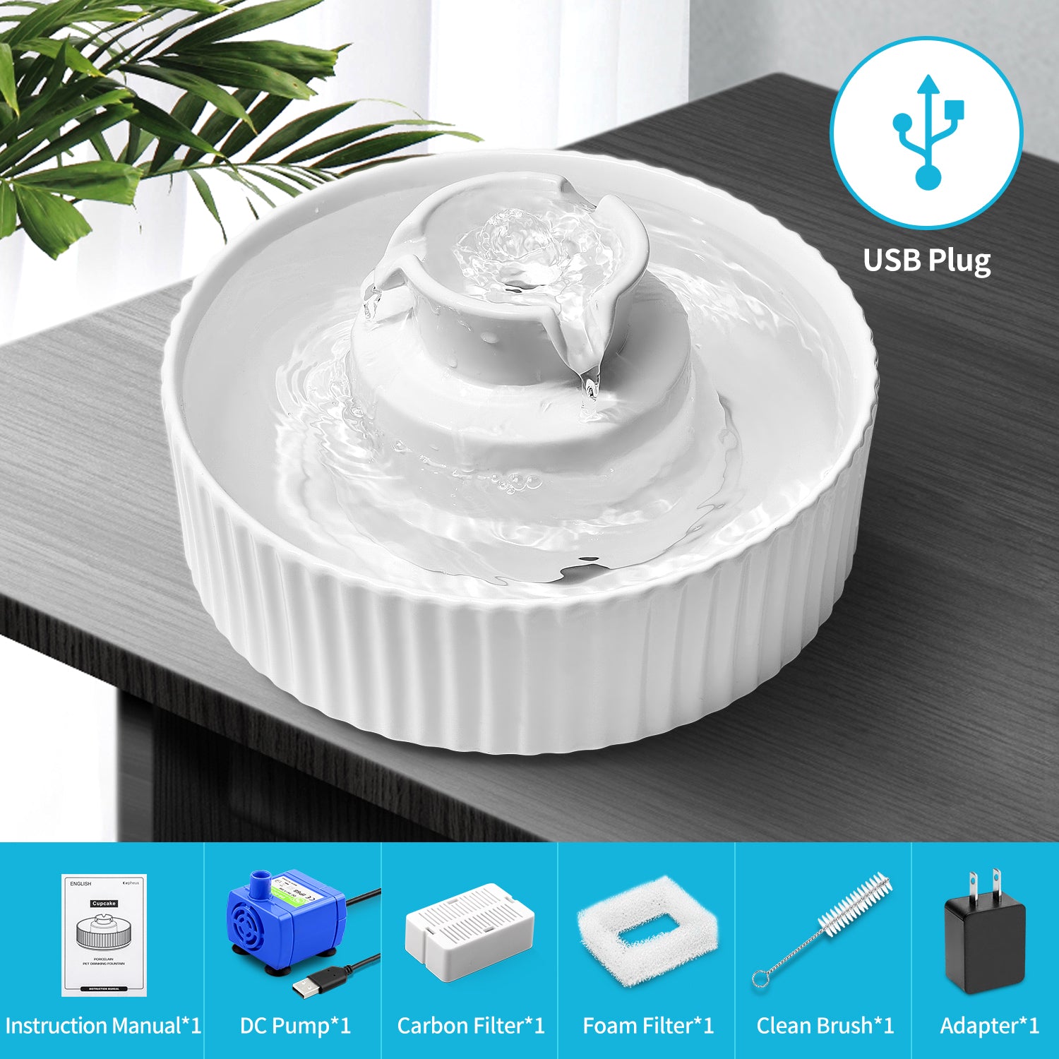 YES4PETS 16 x Pet Dog Cat Fountain Filter Replacement Activated Carbon Exchange Filtration System Automatic V278-2-X-PWC-101-FILTERS