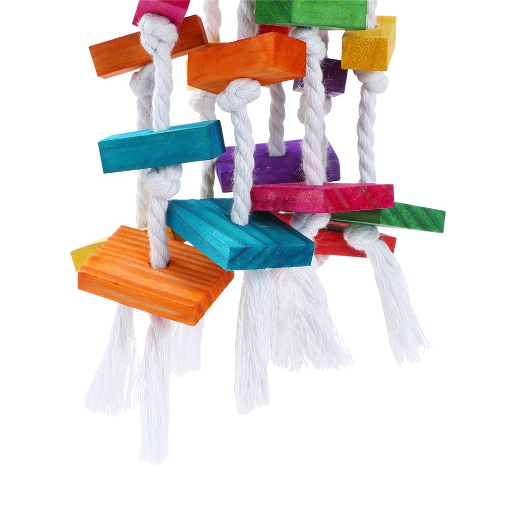YES4PETS 3 x Large Wood Hanging Swing Bird Parrot Parakeet Cockatiel Budgie Rope Toy V278-3-X-11284-BIRDTOY