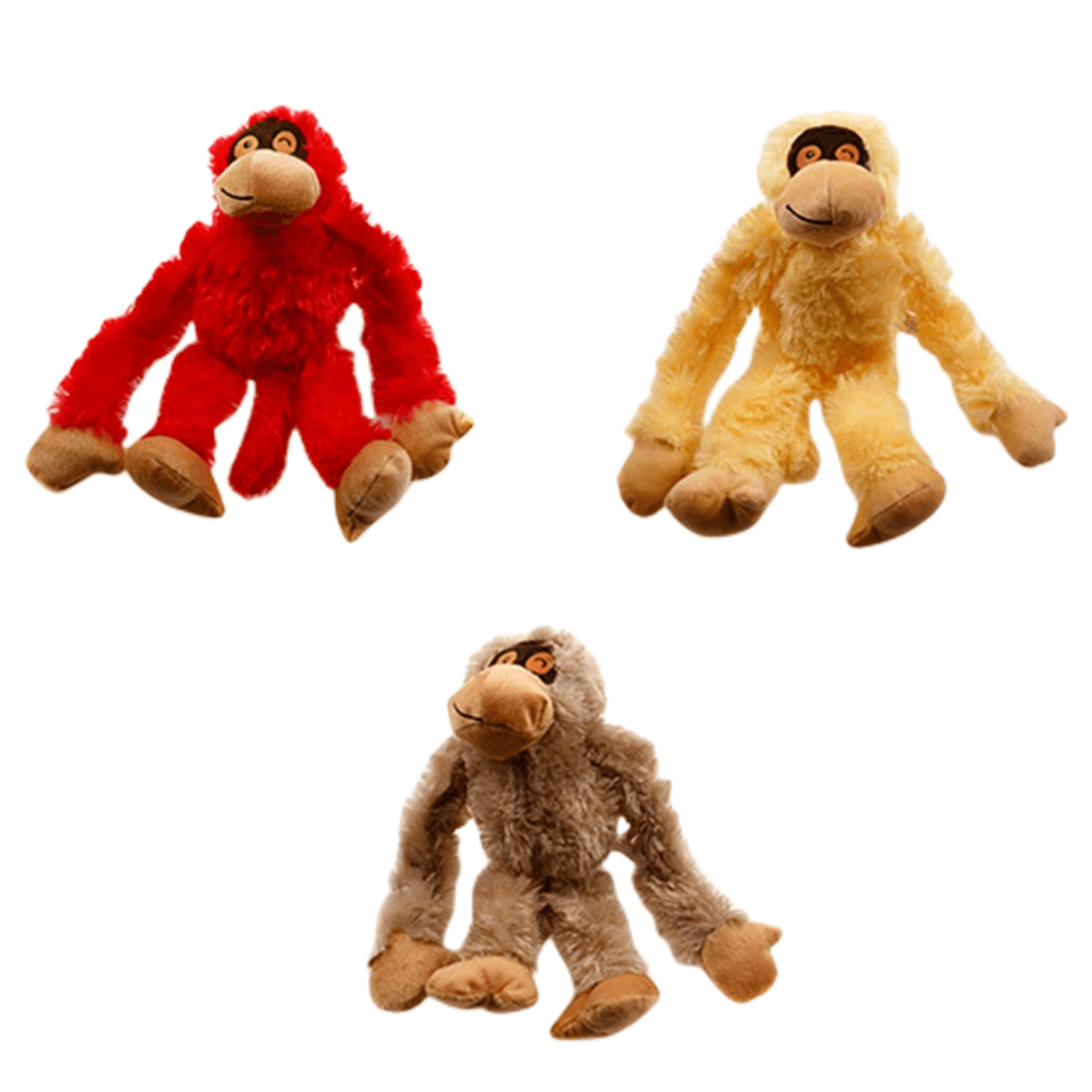 YES4PETS 3 x Pet Puppy Dog Toy Play Animal Plush Gorilla Toy Soft Squeaky 31 cm Toy V278-3-X-59673-TOY