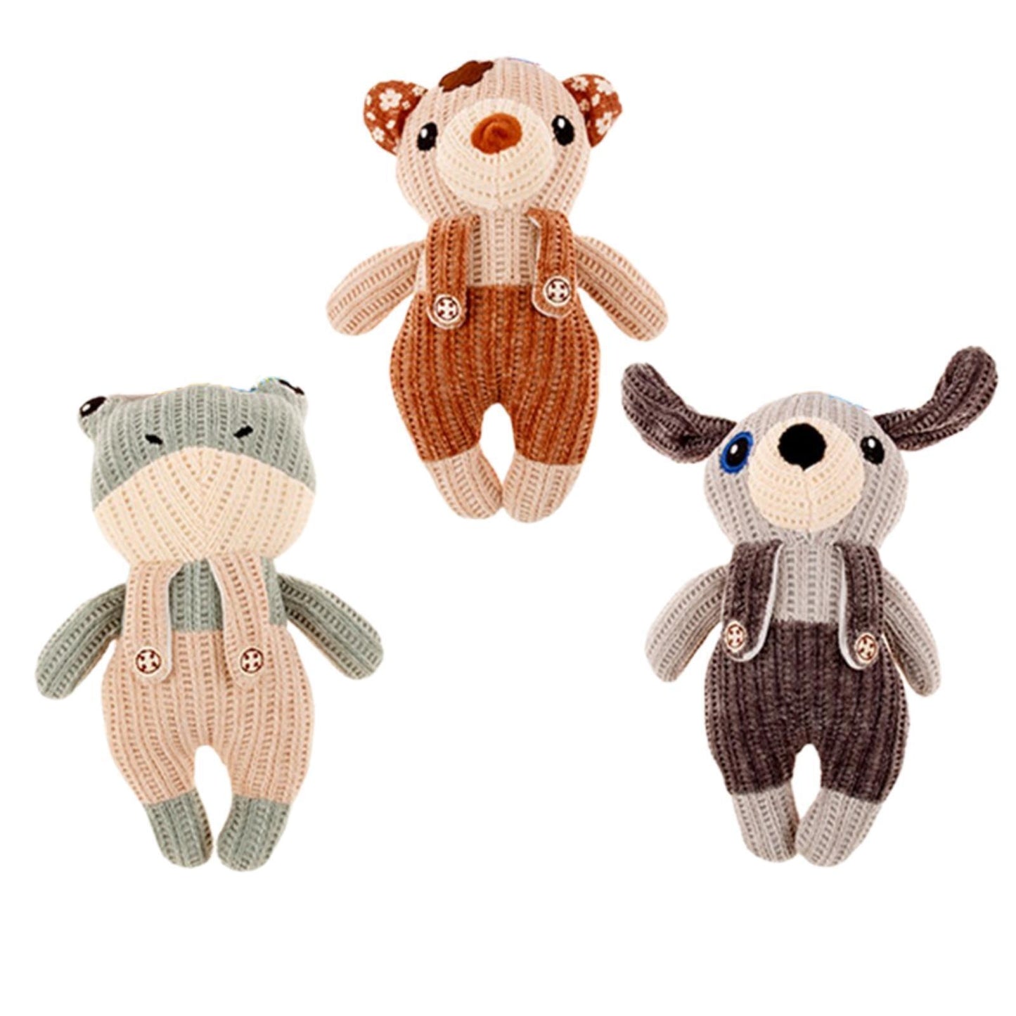 3 x Pet Puppy Dog Toy Play Animal Plush Toy Soft Squeaky 25 cm Toy V278-3-X-67423-TOY