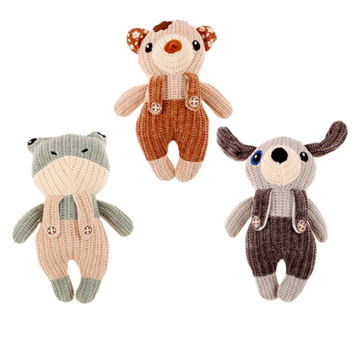 3 x Pet Puppy Dog Toy Play Animal Plush Toy Soft Squeaky 25 cm Toy V278-3-X-67423-TOY