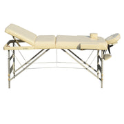 YES4HOMES 3 Fold Portable Aluminium Massage Table Massage Bed Beauty Therapy Beige V278-3FOLD-ALUM-57F-BE