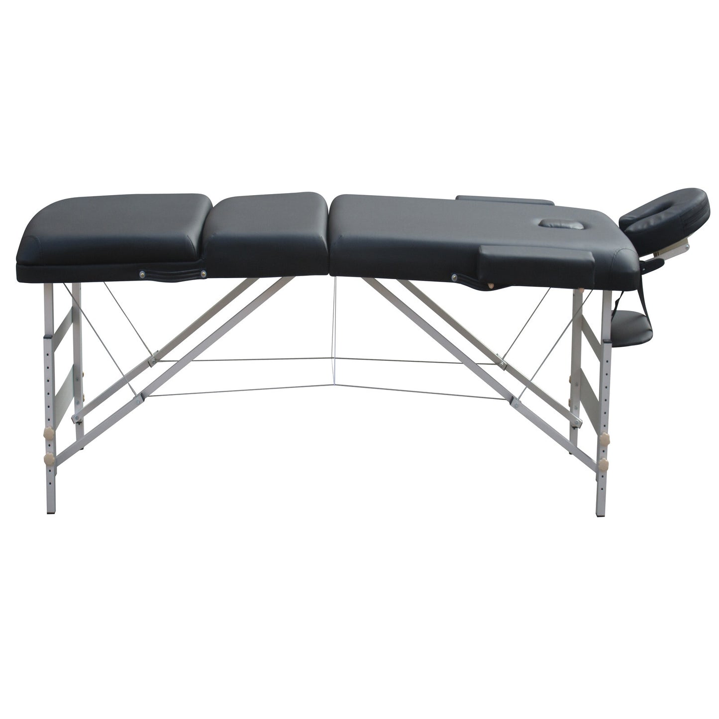 YES4HOMES 3 Fold Portable Aluminium Massage Table Massage Bed Beauty Therapy Black V278-3FOLD-ALUM-57F-BK