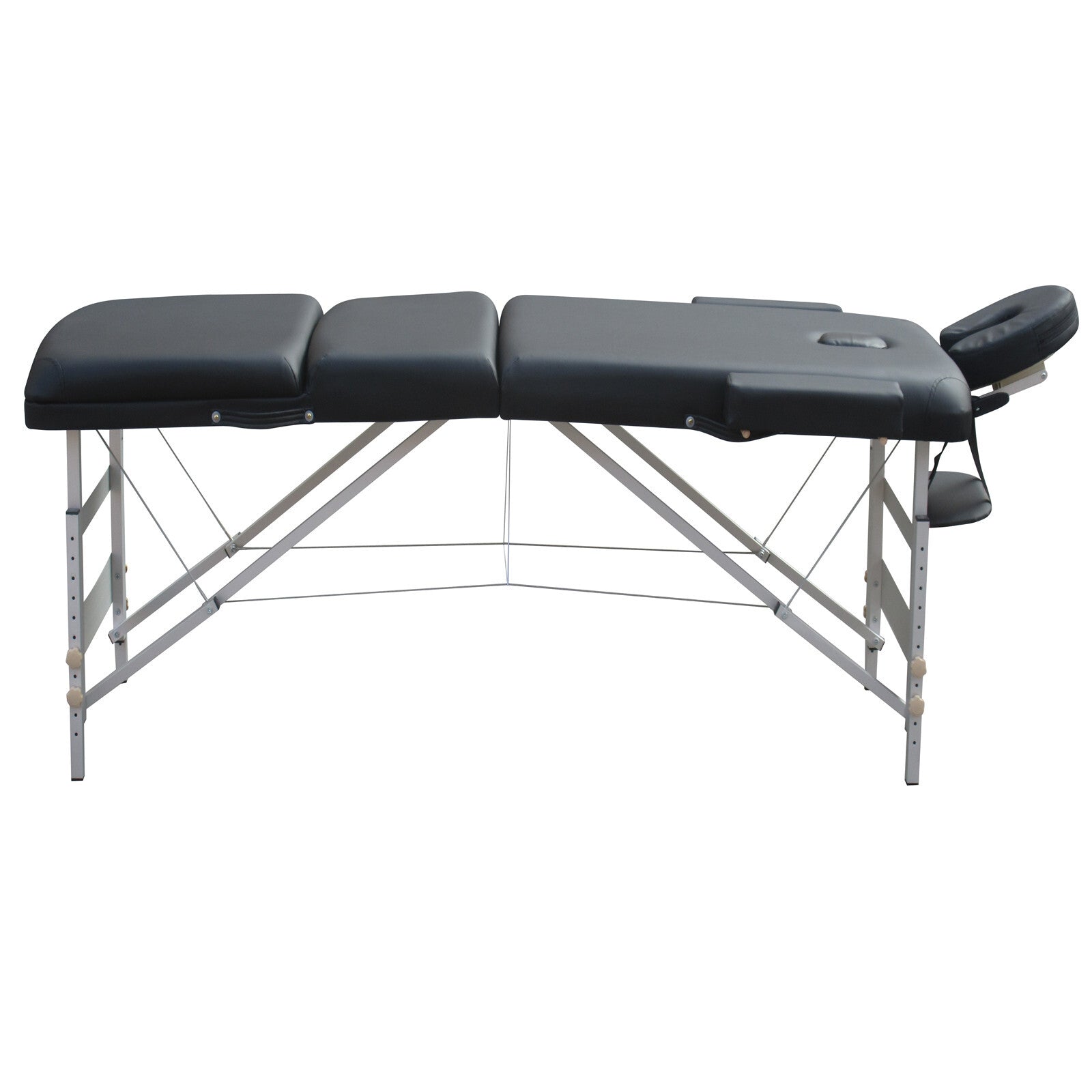YES4HOMES 3 Fold Portable Aluminium Massage Table Massage Bed Beauty Therapy Black V278-3FOLD-ALUM-57F-BK