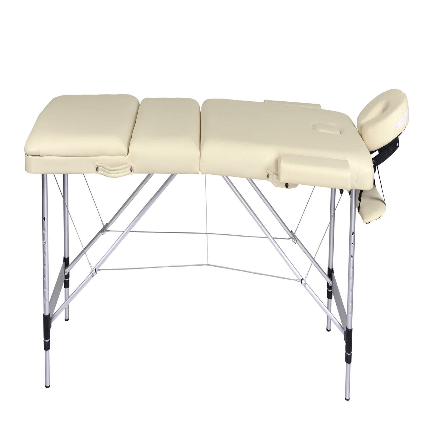 YES4HOMES 3 Fold Portable Aluminium Massage Table Massage Bed Beauty Therapy Beige V278-3FOLD-ALUM-MTA03-BE