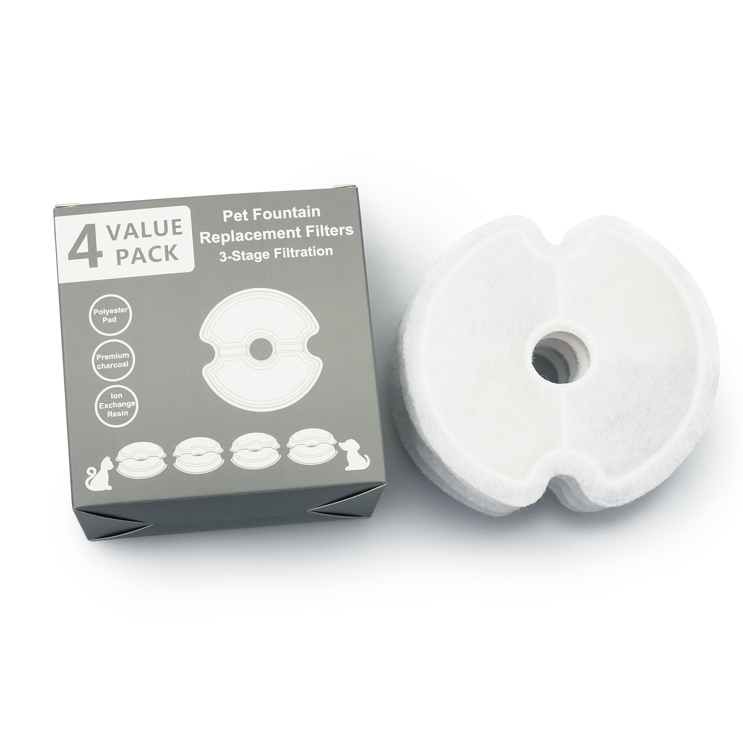YES4PETS 16x Pet Dog Cat Fountain Filter Replacement Activated Carbon Ion Exchange Triple Filtration System V278-4-X-101-109-107-FILTERS