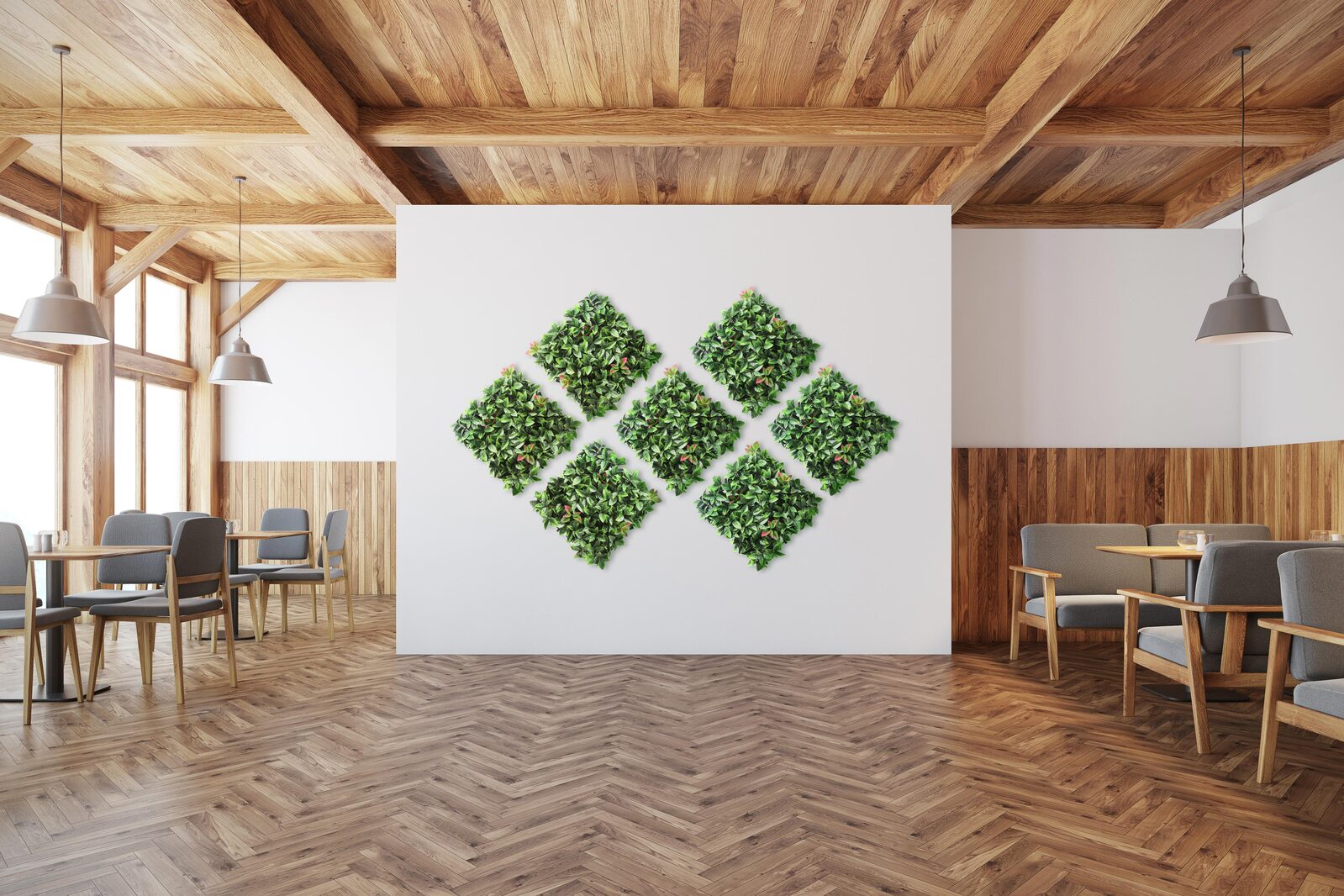 YES4HOMES 4 x Garden Vertical Wall Hanging Artificial Plants Interlocking Tile Hedge Green UV 50x50cm V278-4-X-CCGA008-PHOTINIA