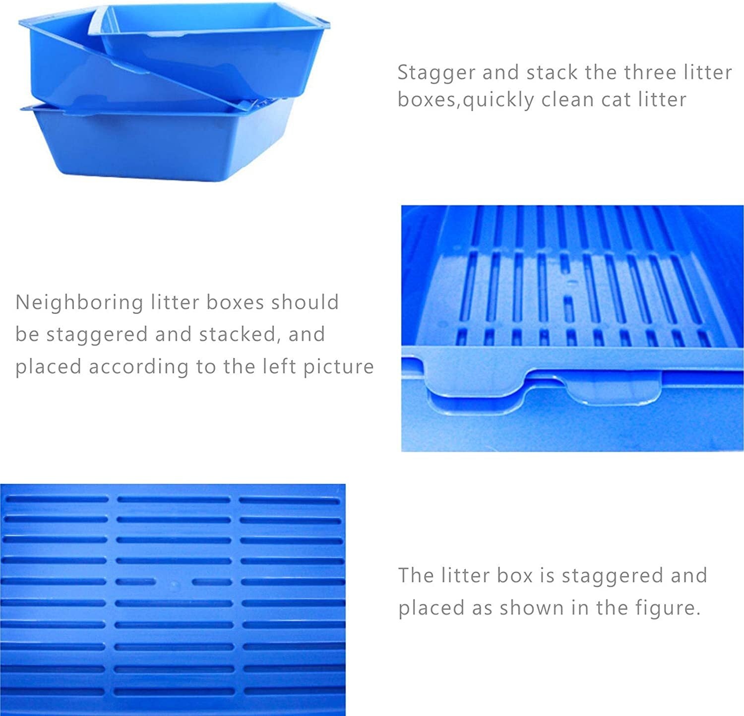 Lift and Sift Self Cleaning Kitty Litter Trays Cat Litter Tray Toilet Sifting Slotted Trays V278-47170