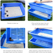 Lift and Sift Self Cleaning Kitty Litter Trays Cat Litter Tray Toilet Sifting Slotted Trays V278-47170