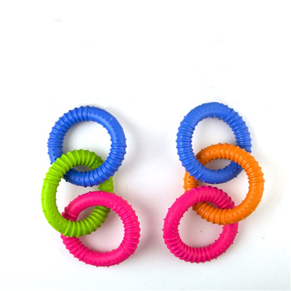 YES4PETS 5 x Small Dog Puppy Rubber Tri Rings Dental Hygiene Chew Play Toy V278-5-X-57386-DOG-RUB-TOY