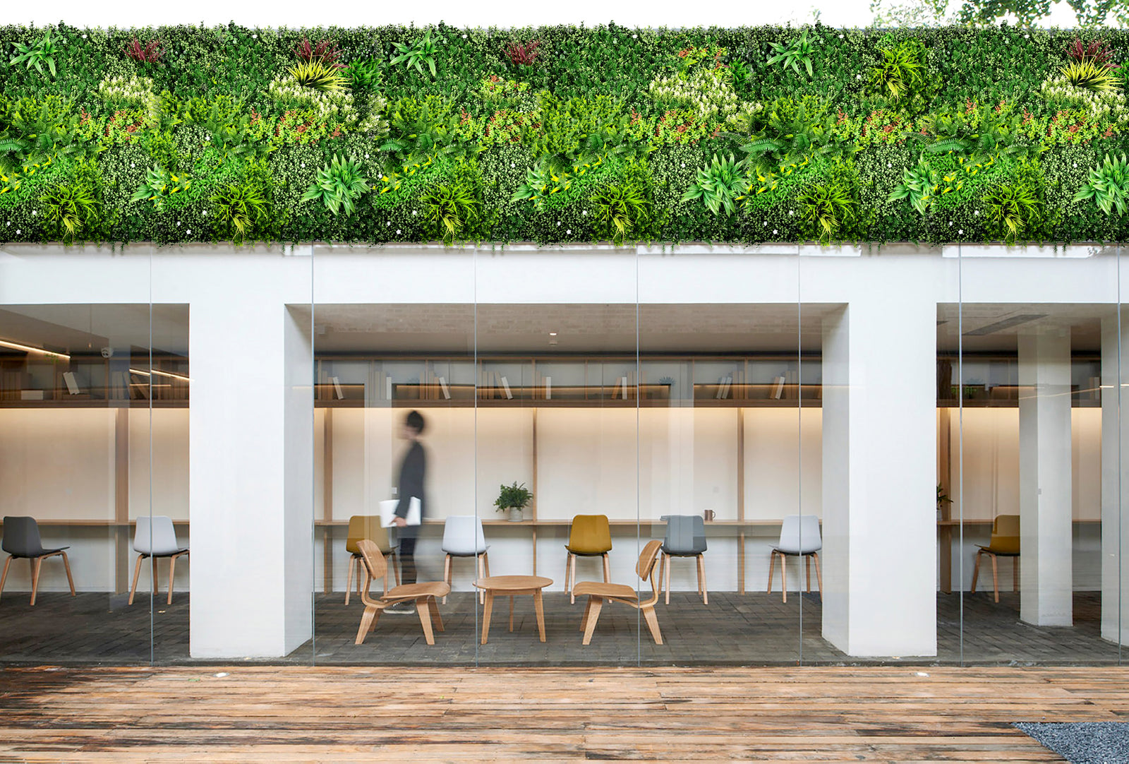 YES4HOMES 5 SQM Artificial Plant Wall Decor Grass Panels Vertical Garden Tile Fence 1X1M Green V278-5-X-CCGA074-GREENPLANT