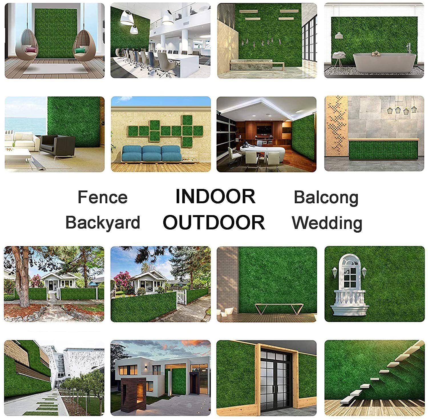 YES4HOMES 5 SQM Artificial Plant Wall Grass Panels Vertical Garden Tile Fence 1X1M Green V278-5-X-CCGA100-GREENPLANT
