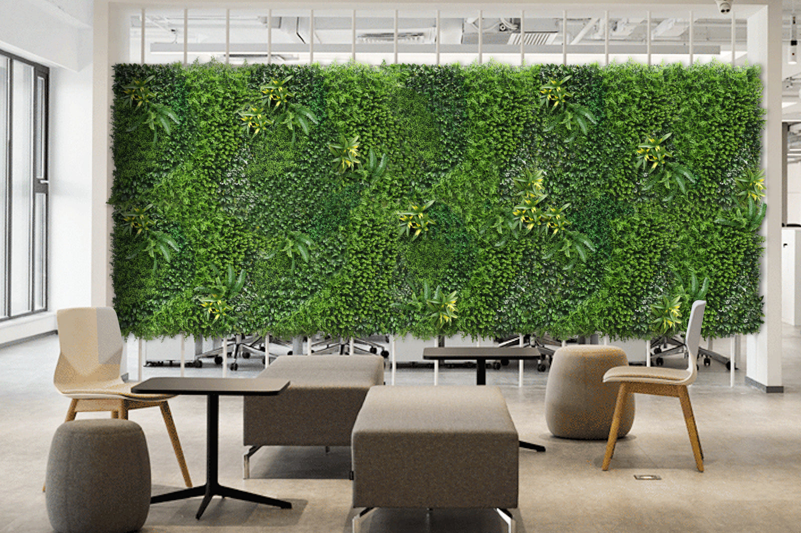 YES4HOMES 5 SQM Artificial Plant Wall Decor Grass Panels Vertical Garden Foliage Tile Fence 1X1M Green V278-5-X-CCGA110-GREENPLANT