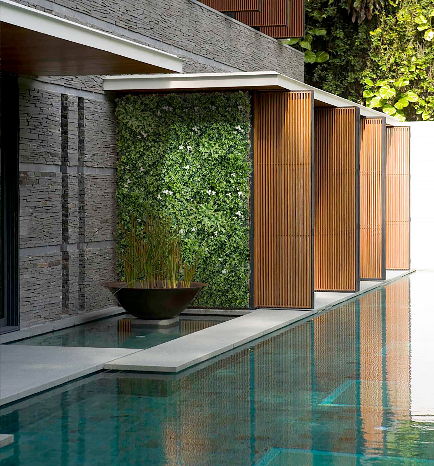 YES4HOMES 5 SQM Artificial Plant Wall Grass Panels Vertical Garden Tile Fence 1X1M Green V278-5-X-CCGF039-GREENPLANT