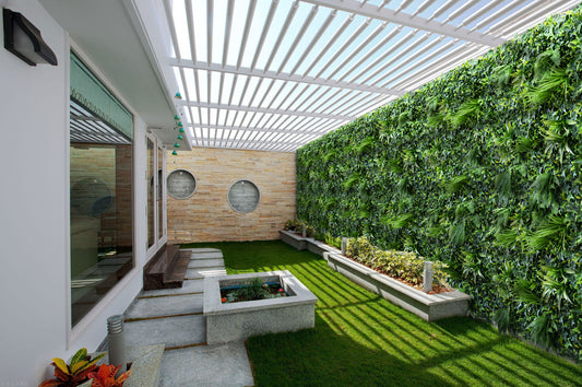 YES4HOMES 5 SQM Artificial Plant Wall Decor Grass Panels Vertical Garden Foliage Tile Fence 1X1M V278-5-X-CCGF077-BOTANICGARDEN