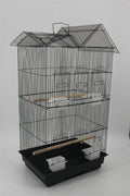 YES4PETS Medium Size Bird Cage Parrot Budgie Aviary with Perch - Black V278-5016