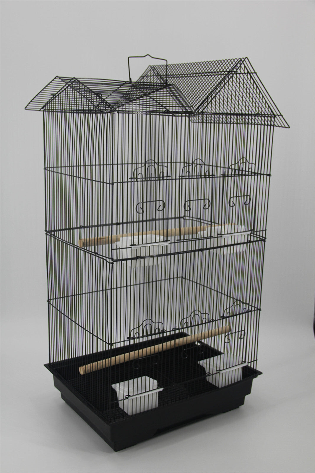 YES4PETS Medium Size Bird Cage Parrot Budgie Aviary with Perch - Black V278-5016